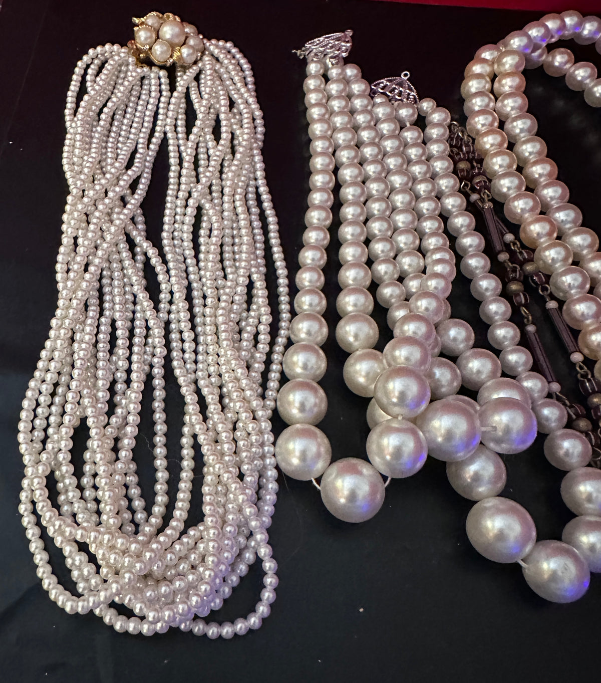 Fashion Faux Pearl "Moonglow" Glow in the Dark Necklace Lot (1950-1970)