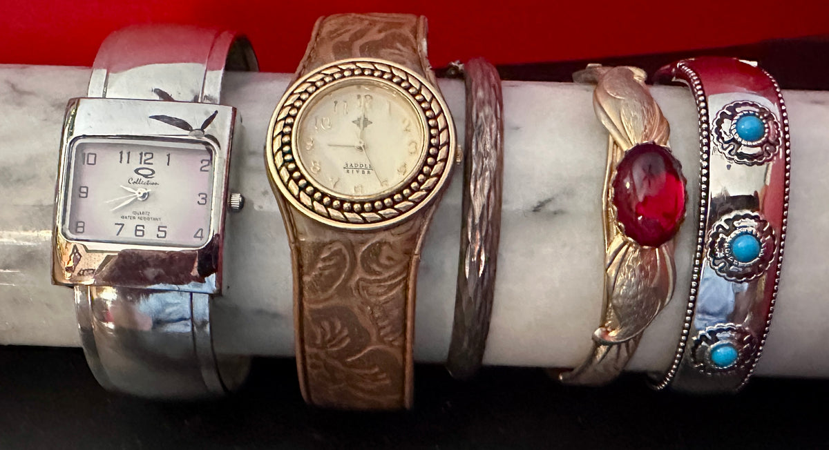 Fashion Watches & Bracelets All Cuff Style 1950's-1980's Set of 5