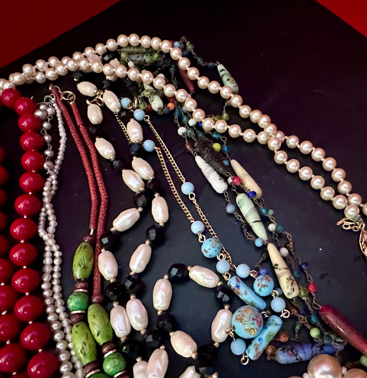 Mixed Bulk Lot of Fashion Beaded & Faux Pearl Necklaces