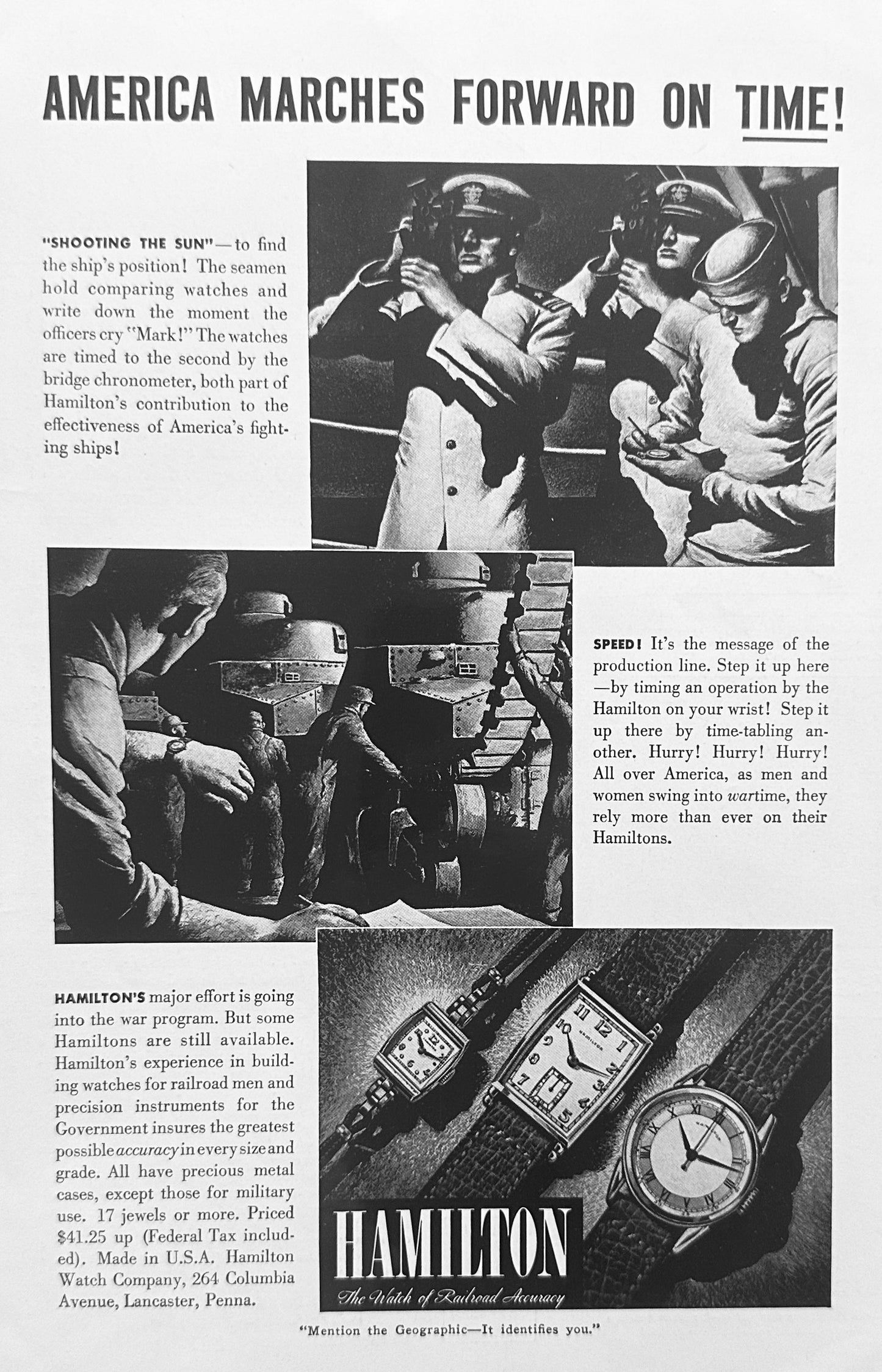 1942 Hamilton Watch + Bakelite Corporation - WWII Era Promotional Ads