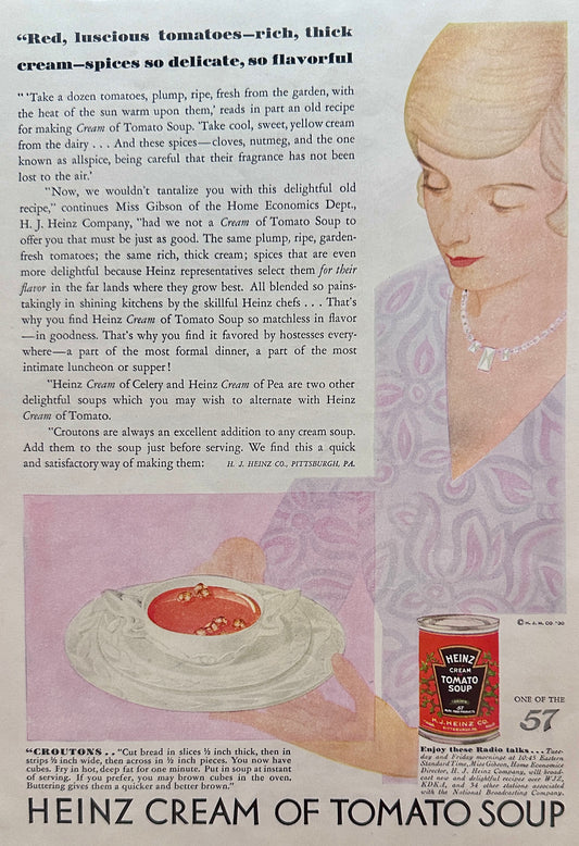 1930 Heinz Cream of Tomato Soup Ad N468