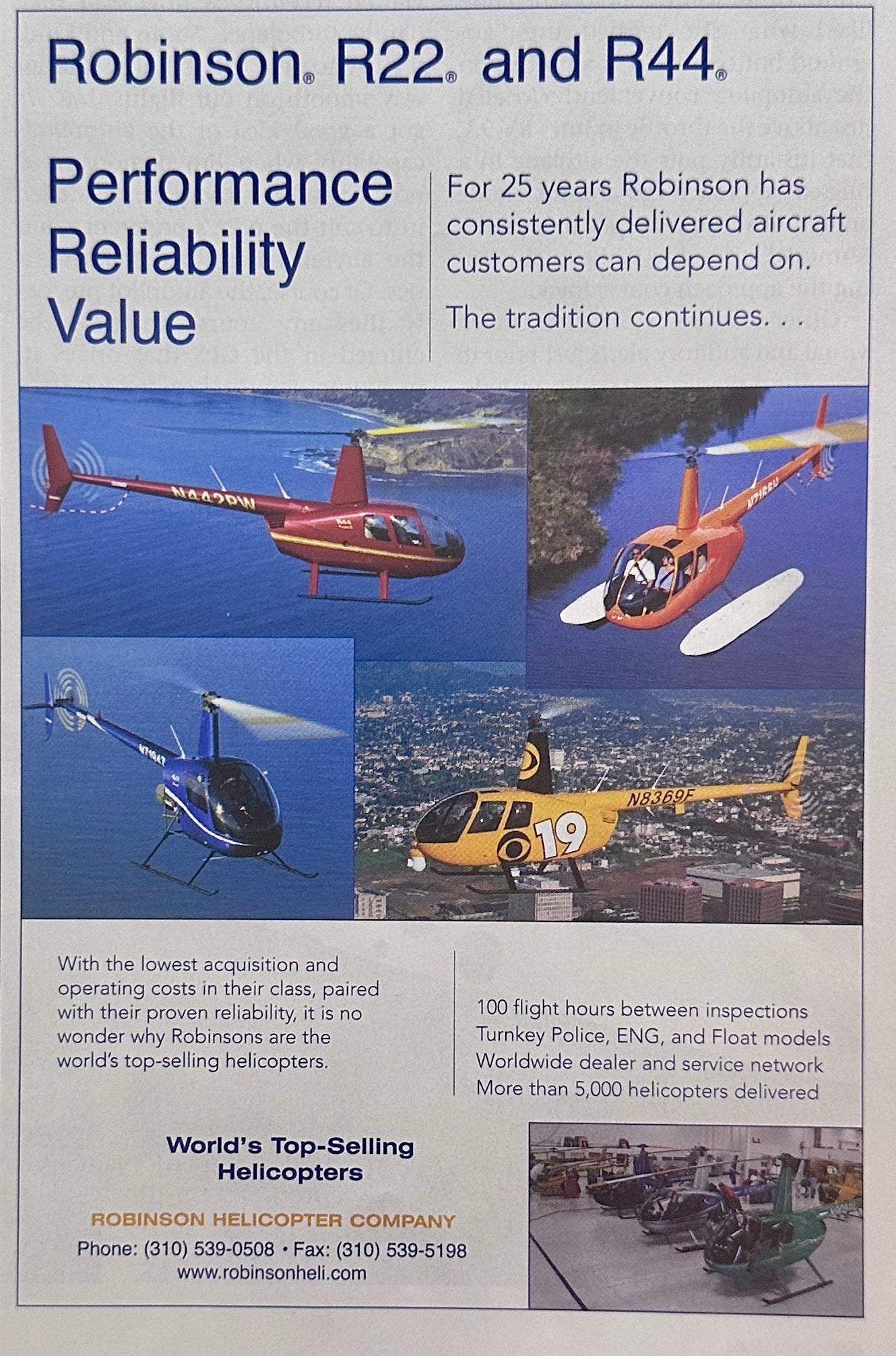 2004 Robinson R22 & R44 Helicopters Promotional Sales Ad