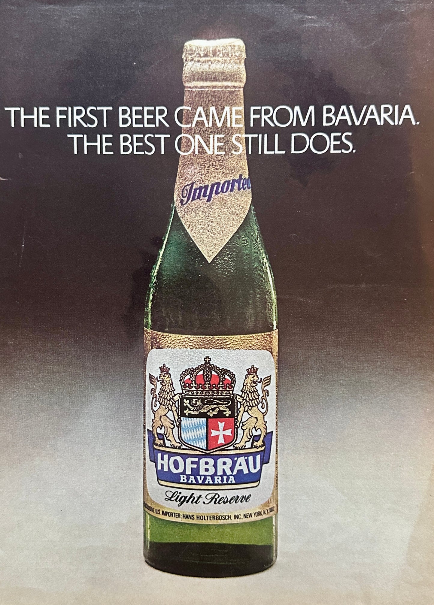 1976 Hofbrau Beer -First Beer came from Bavaria - Magazine Ad