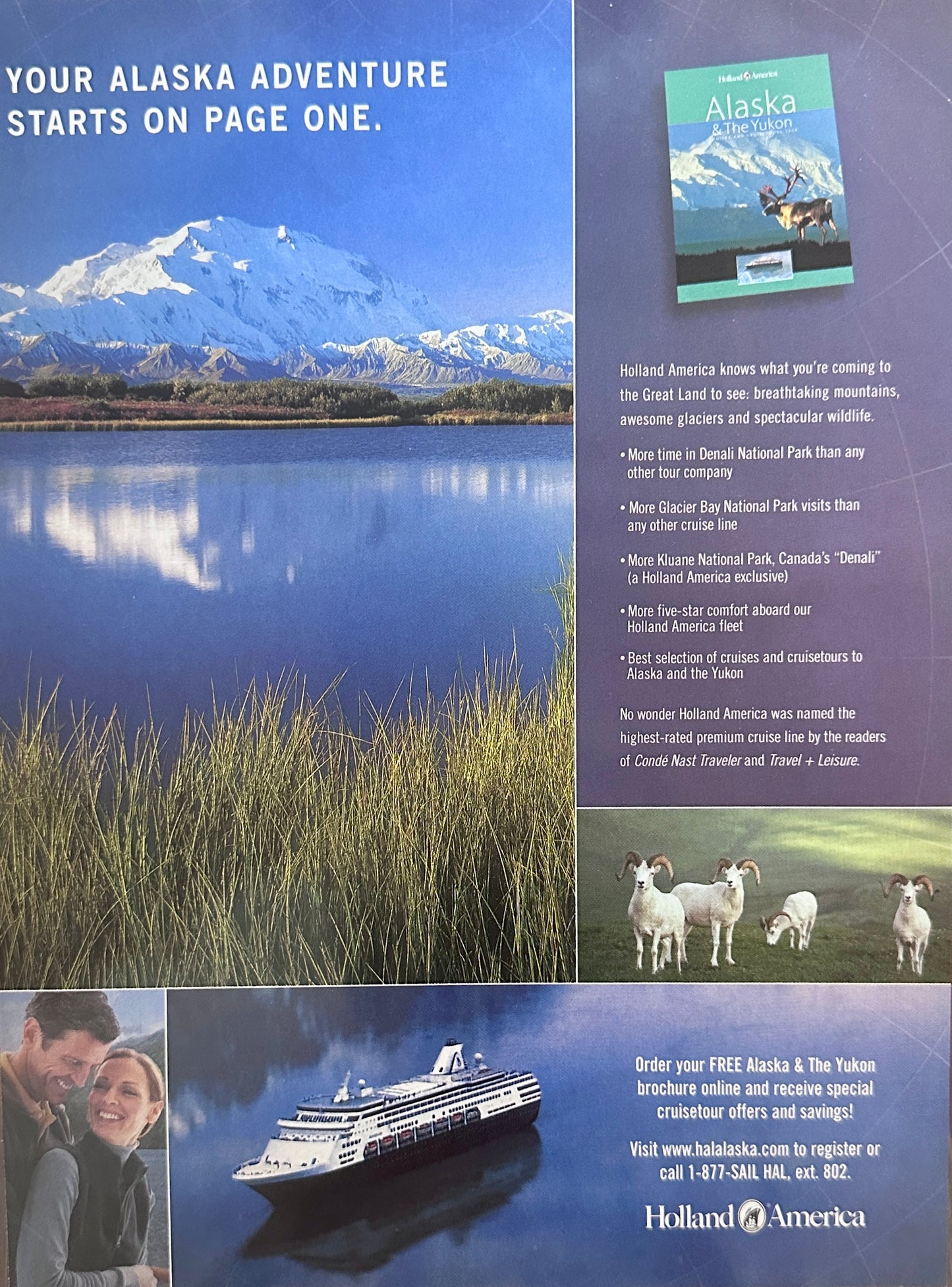 2003 Holland America Cruise Lines Alaska Vacation Cruise Magazine Ad