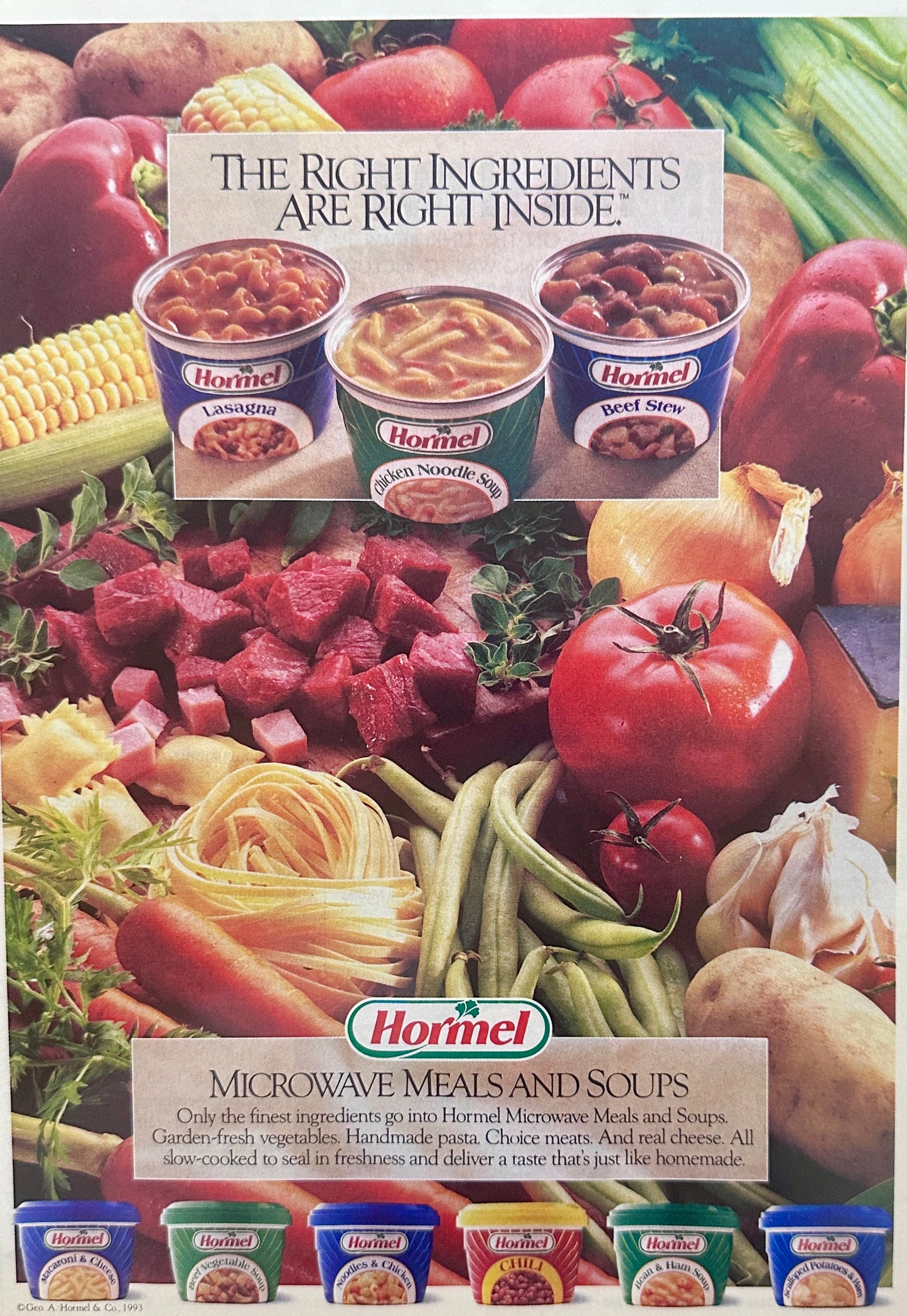 1993 Hormel - Bacon Bits + Microwave Meals & Soups - Magazine Ad