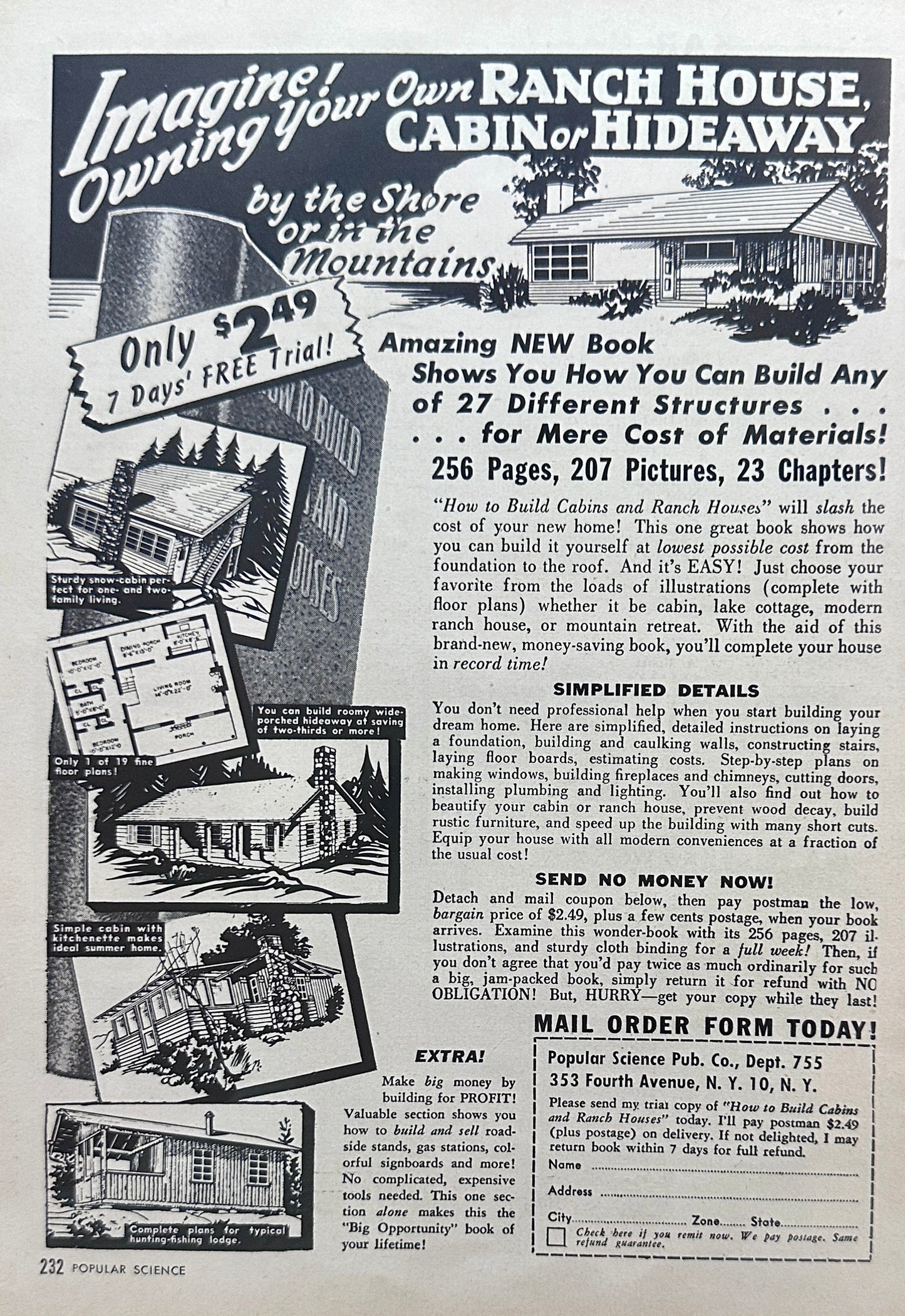 1955 Popular Science Catalog of House Plans - Promotional Ad