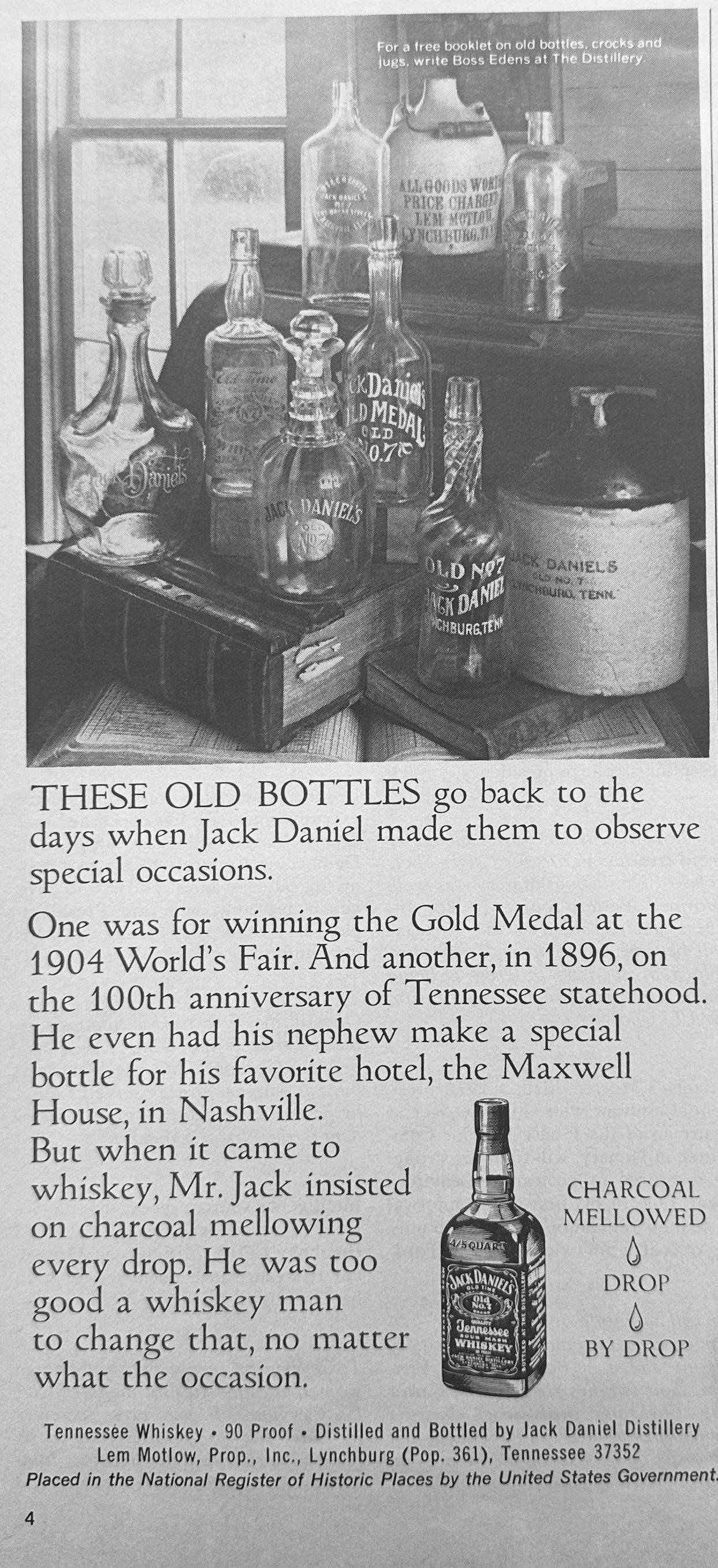 1976 Jack Daniels Tennessee Whiskey - Bottles for Special Occasions - Ad