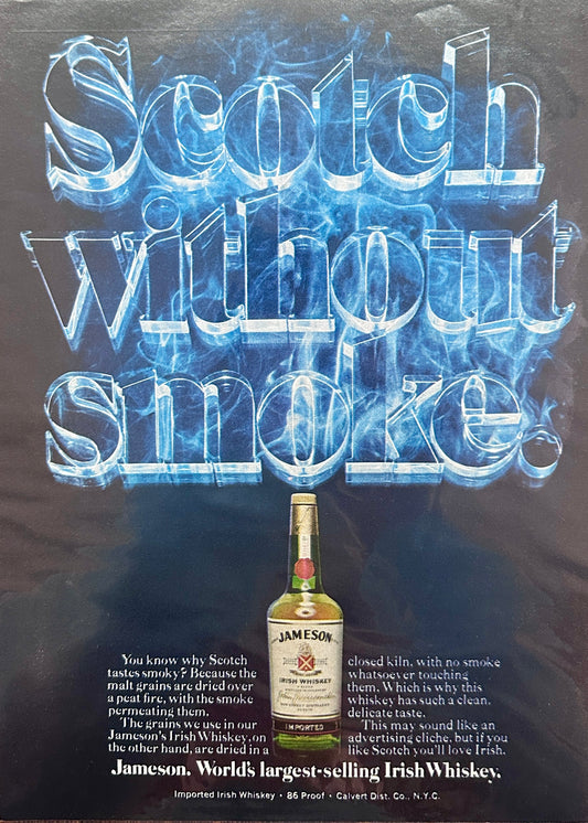 1975 Jameson Scotch - Irish Whiskey _ Scotch without Smoke - Vintage Ad