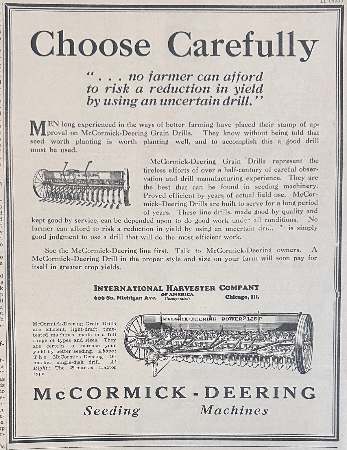 1928 McCormick-Deering Seeding Machines Ad #2308