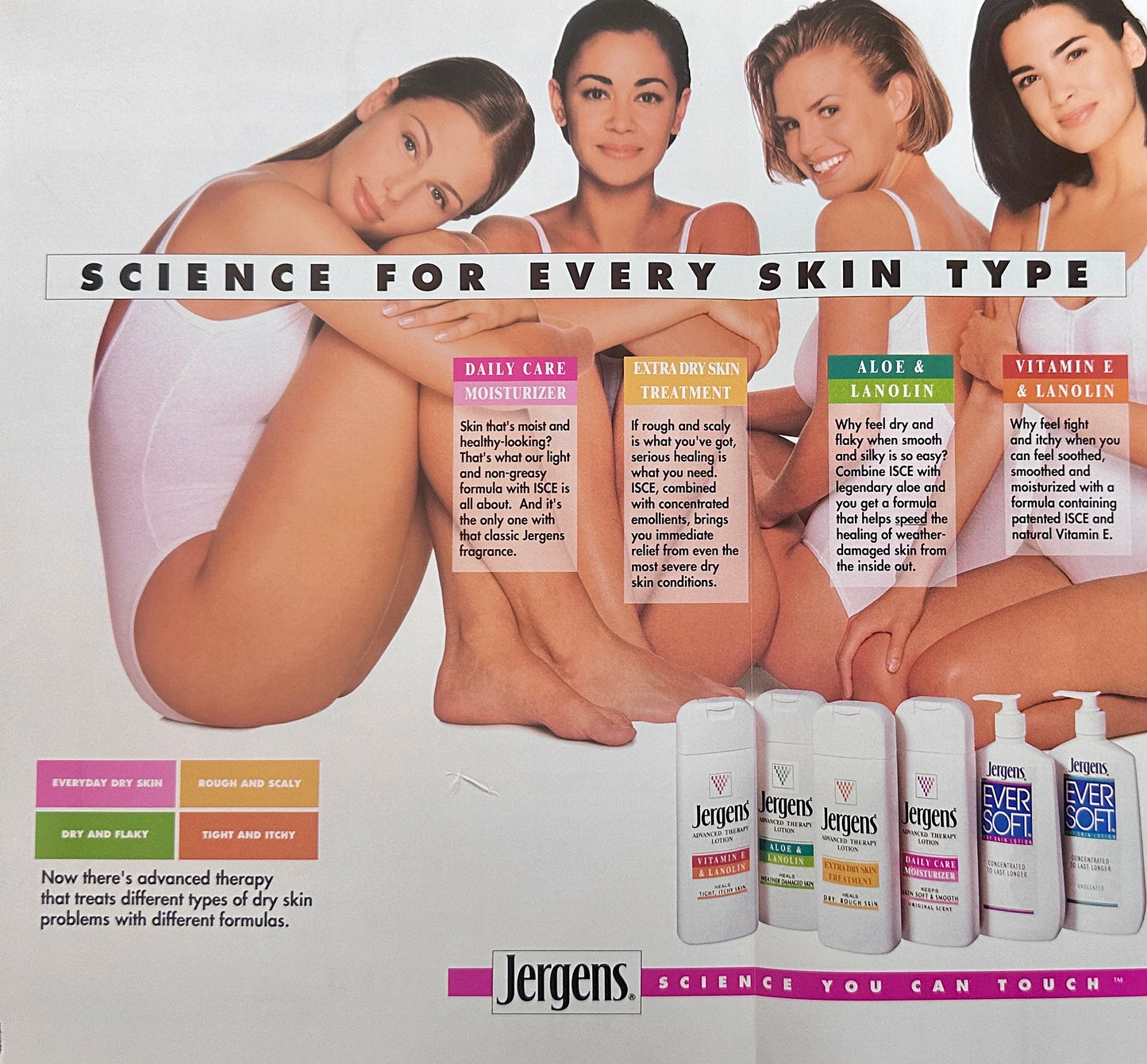 1992 Jergens Skincare Multifold - Science of Smelling Clean - Magazine Ad