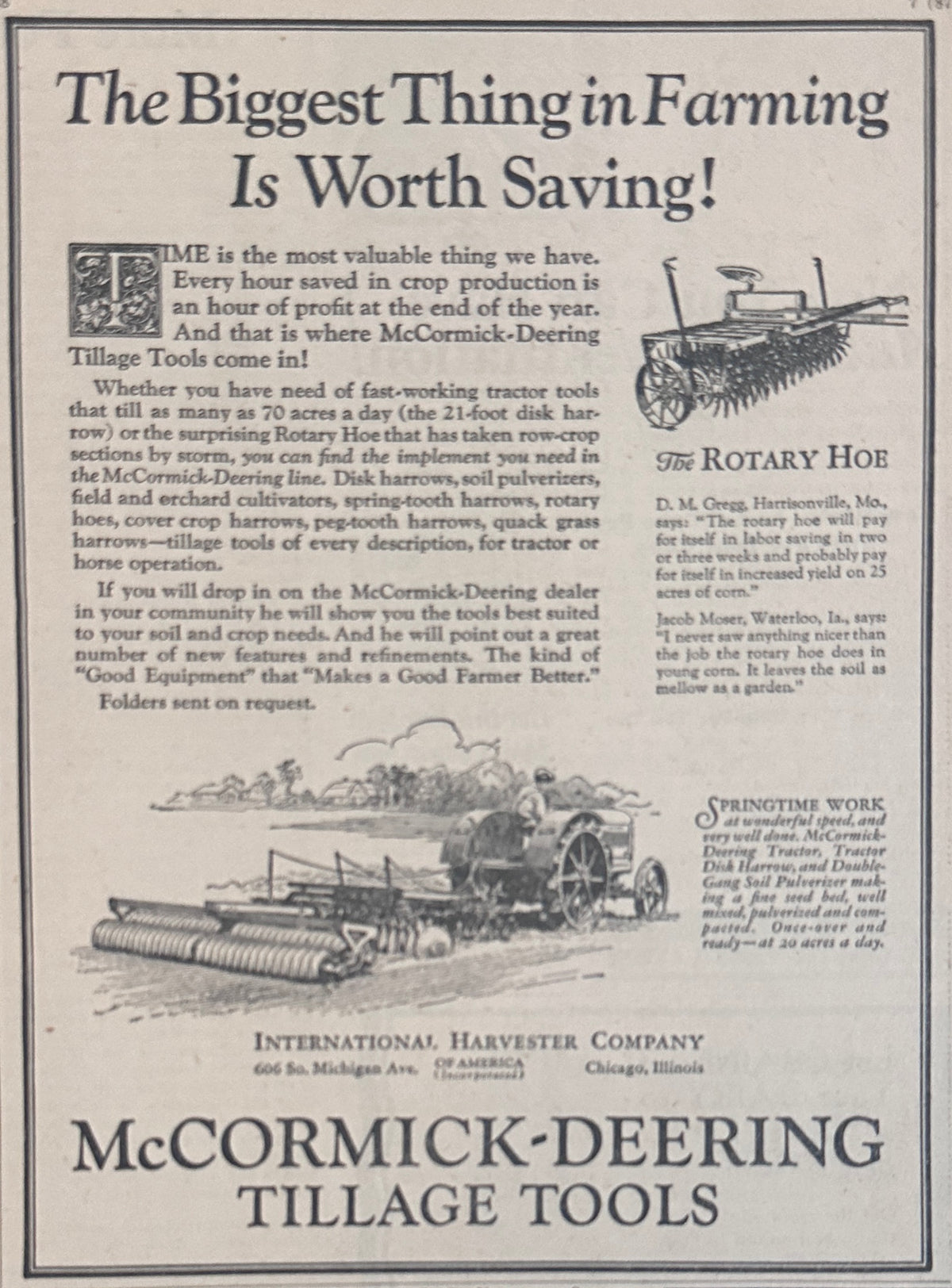1928 McCormick-Deering Tillage Tools Ad #2319