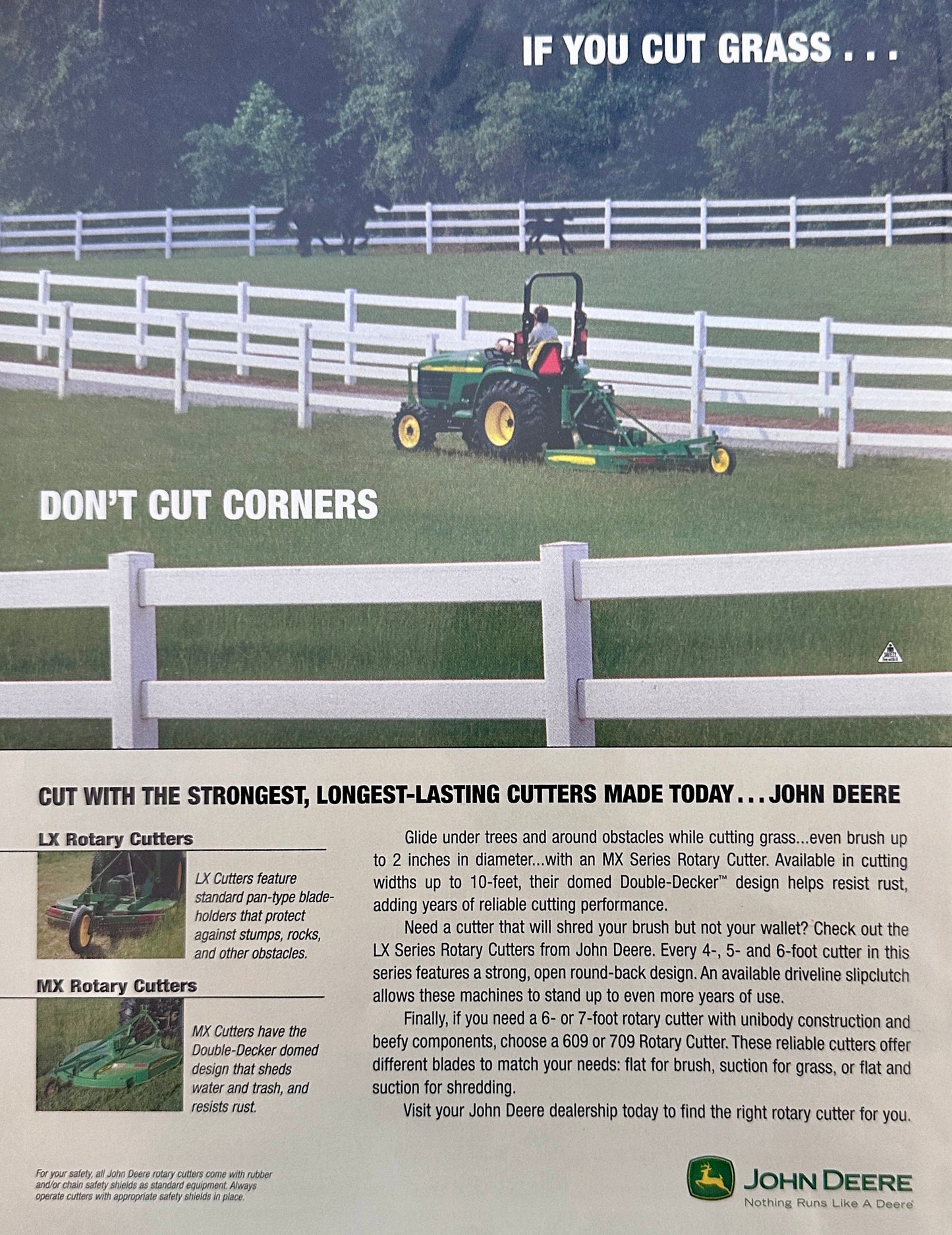 2003 Dual Sided Tractor Ads - John Deere & Tuff Stuff Hustler Mowers