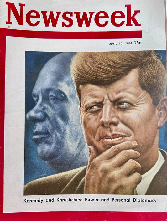 1961 Kennedy & Khrushchev Power and Personal Diplomacy Magazine Cover