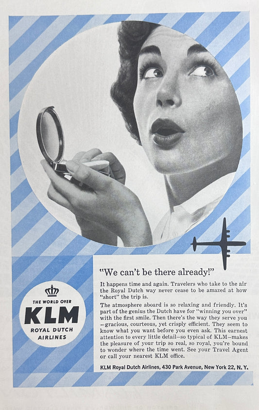 1958 KLM Airlines & Hamilton Electric Watch Vintage Ads