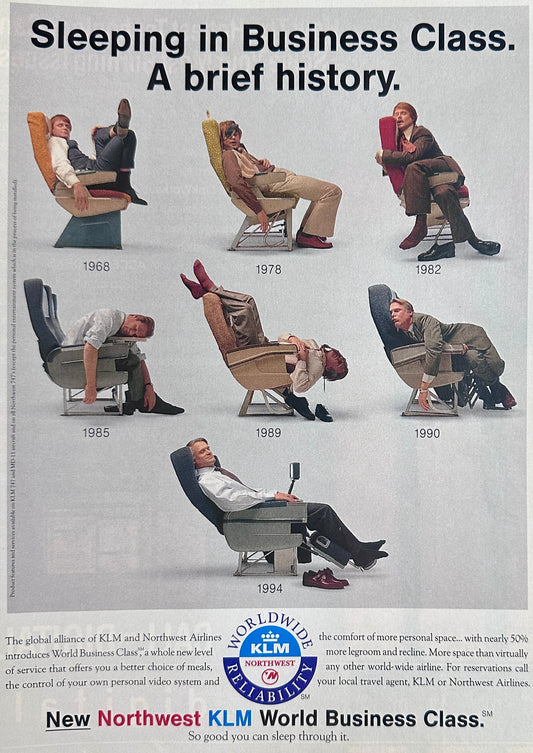 1994 Northwest KLM Airlines Business Class Seating Evolution Promo Ad