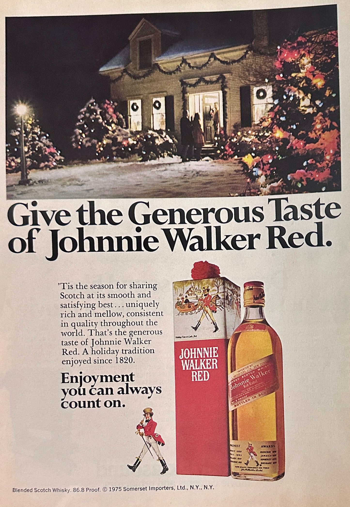 1975 Kodak Ektasound Movie Camera & Projector + Johnnie Walker Red Whiskey Ad