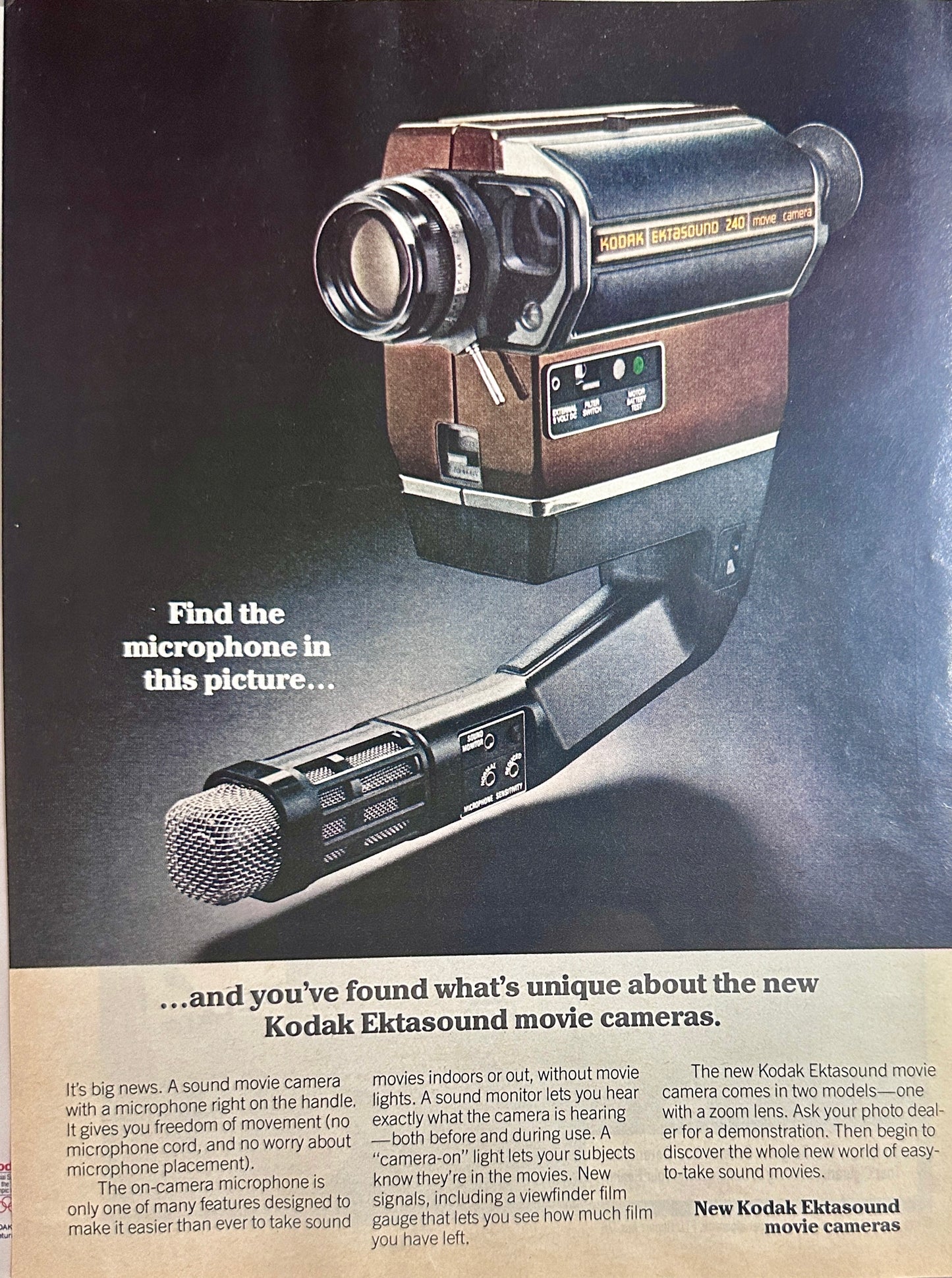 1976 Kodak Ektasound Movie Camera  Ad