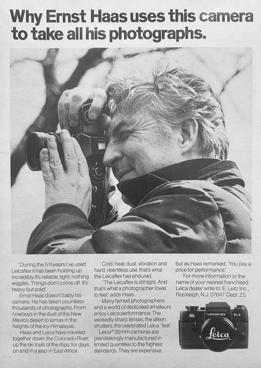 1976 Leica Camera - Ernst Haas Professional Photographer - Vintage Ad