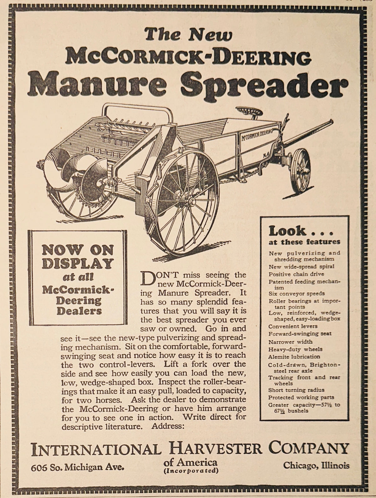 1928 The New McCormick-Deering Manure Spreader Ad #2381
