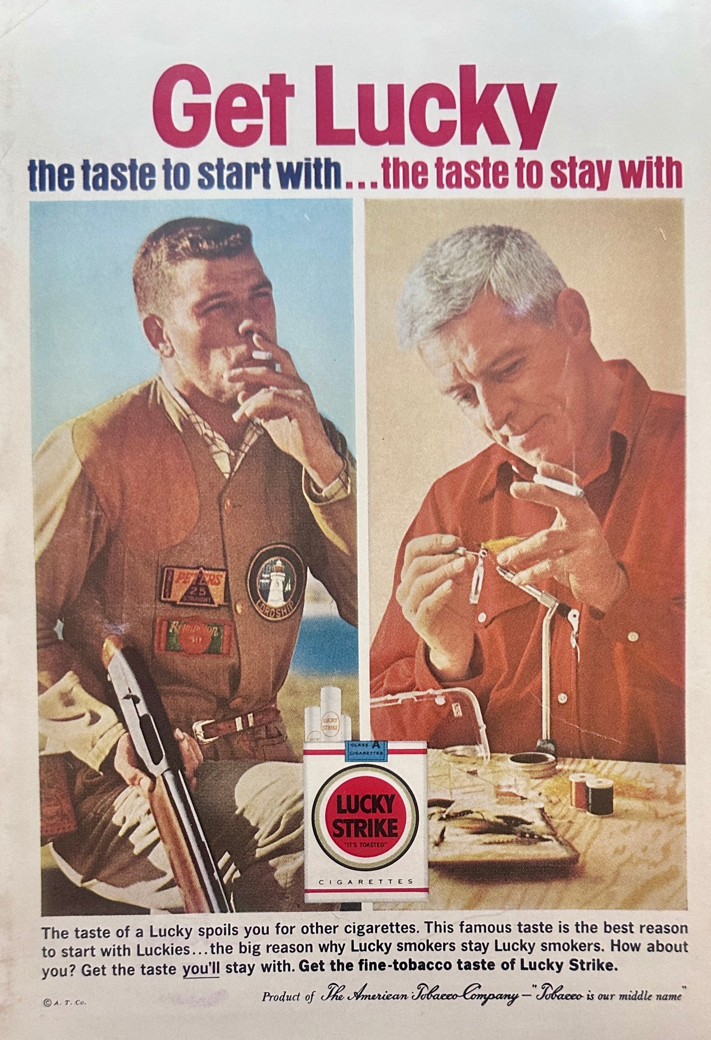 1963 Lucky Strike Sportsmen Then & Now Cigarette Ad