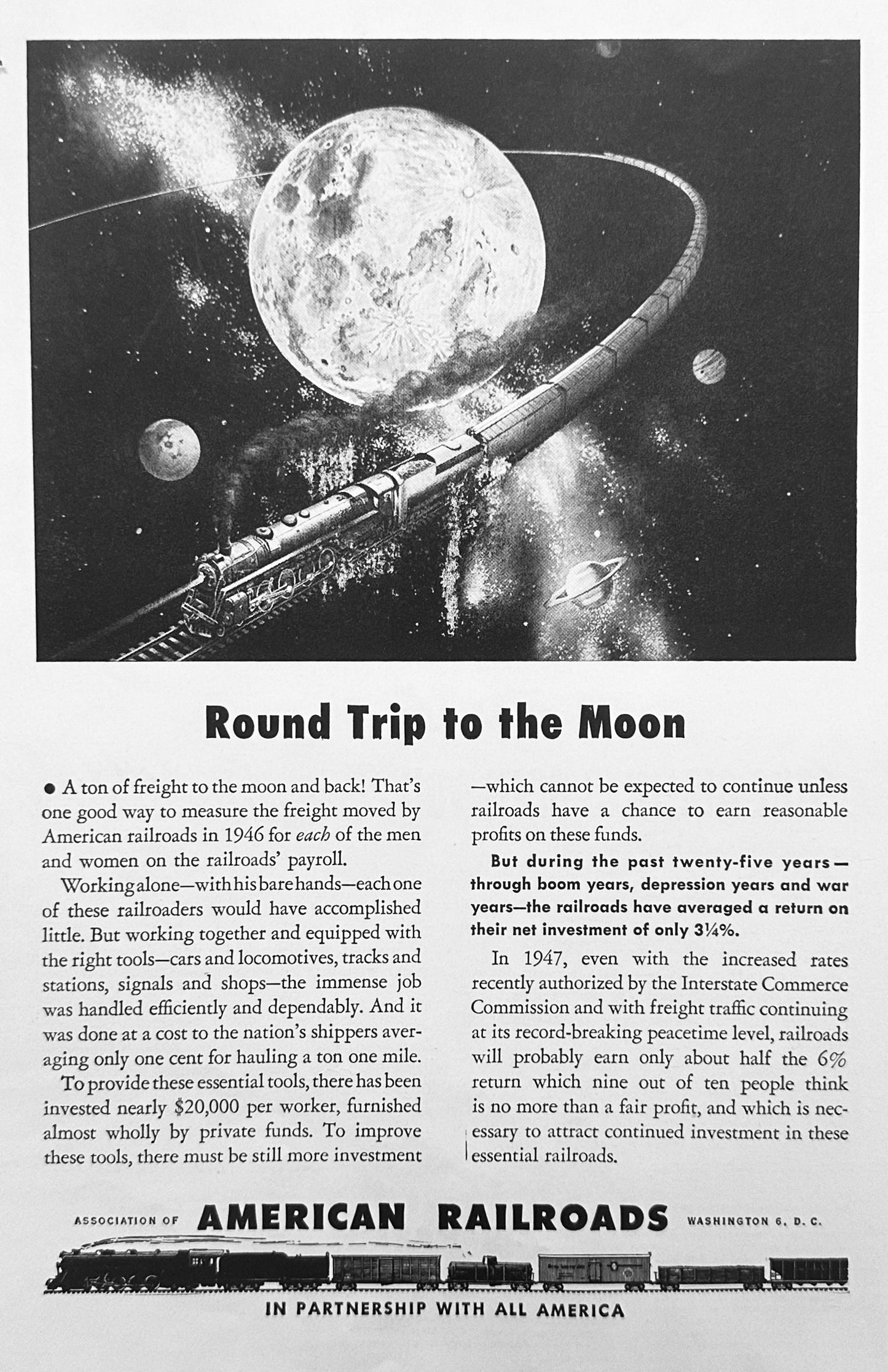 1947 Martin Aircraft  & American Railroads Magazine Ad