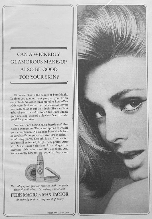 1965 Classic Max Factor Beauty Pure Magic - Magazine Ad