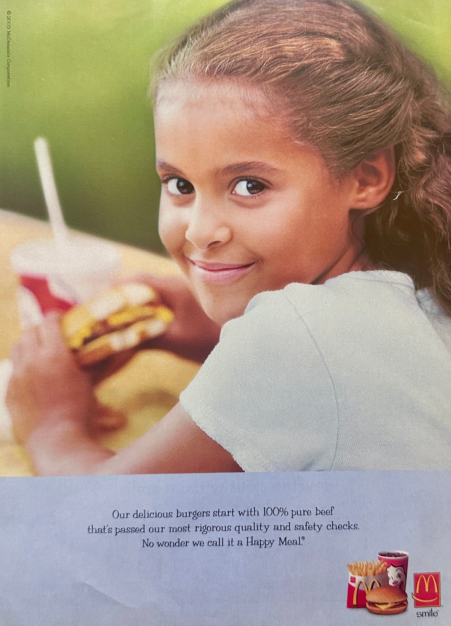 2003 McDonalds' Happy Meal with 100% Pure Beef Hamburger Ad