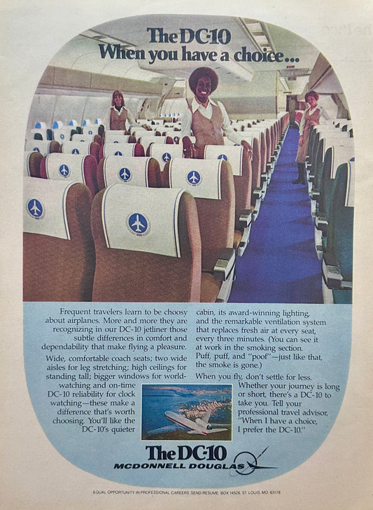 1977 McDonnell Douglas DC-10  & Cutty 12 - Chivas Regal Whiskey Magazine Ad