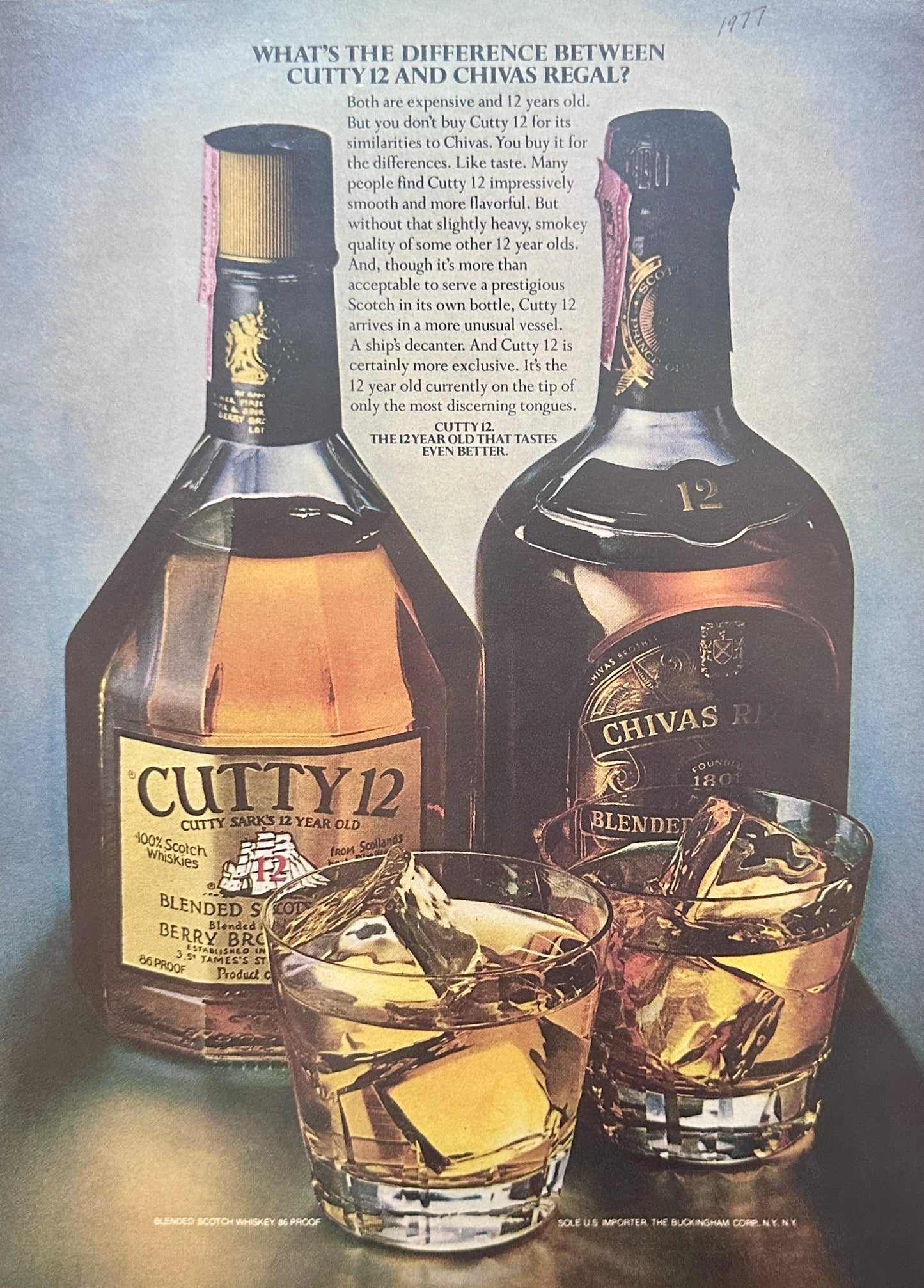 1977 McDonnell Douglas DC-10  & Cutty 12 - Chivas Regal Whiskey Magazine Ad