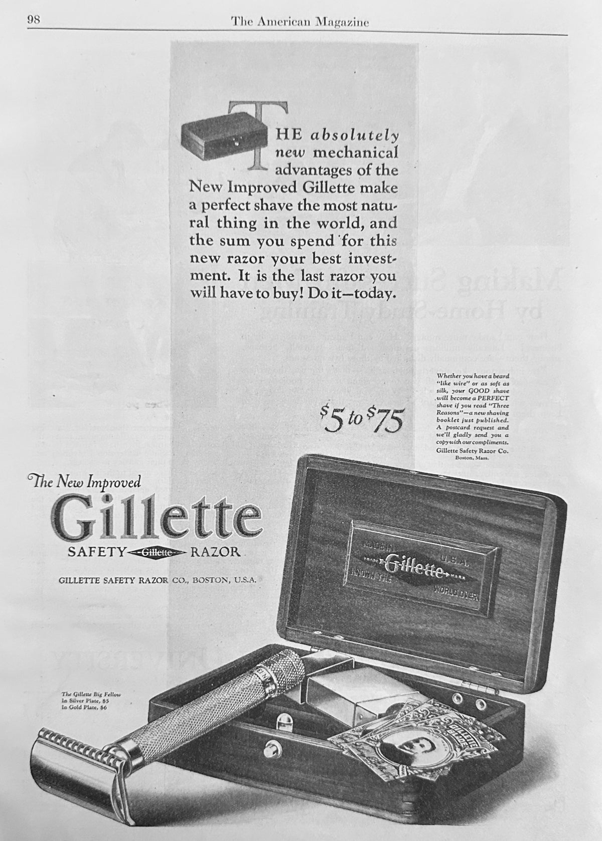 1924 Gillette Safety Razor from $5- $75 Ad #N1613