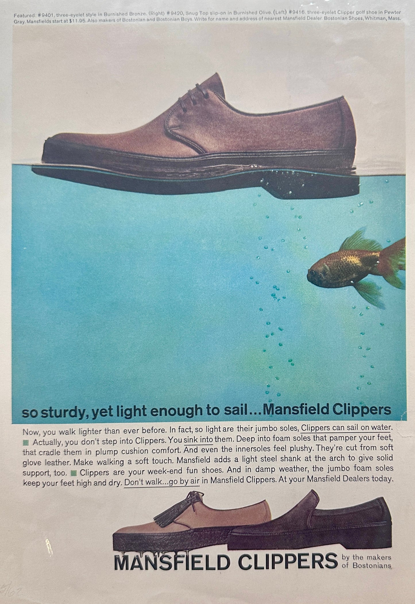 1960 Miller High Life Picnic on the Beach + Mansfield Clippers Shoes Vintage Ad