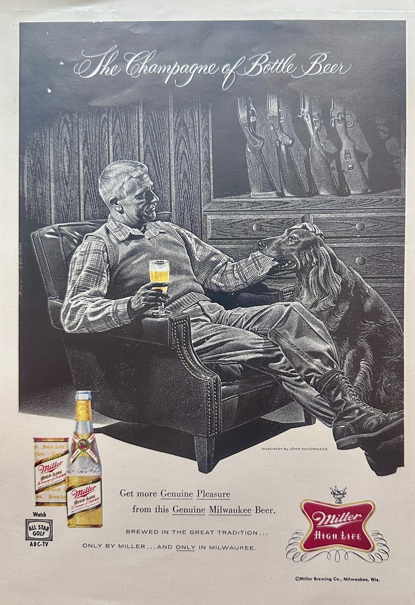 1960 Miller High Life Beer & Arrow Men's Sweaters Advertisements