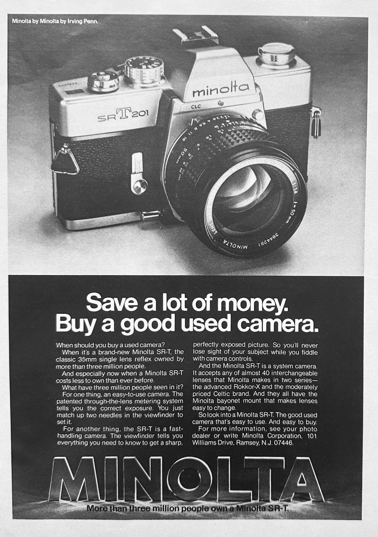 1977 Minolta 35mmSR-T Camera Magazine Ad