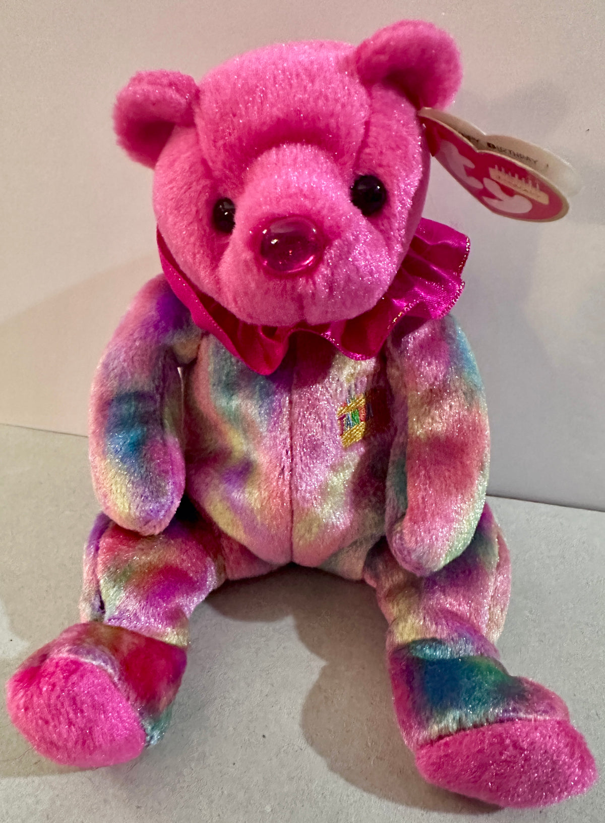 Lot of 4 2001 Birthday Bear Beanies With Tags CS472026