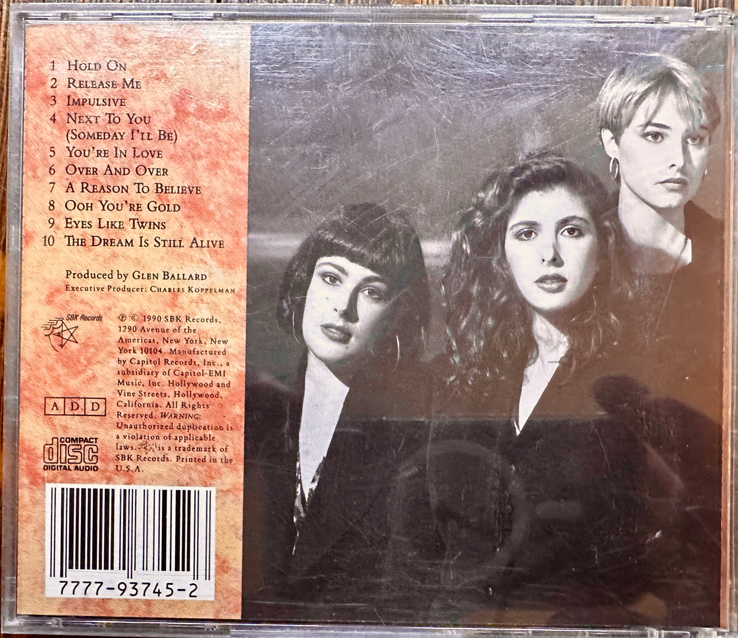 1990 Wilson Phillips Music Cd - Self Titled