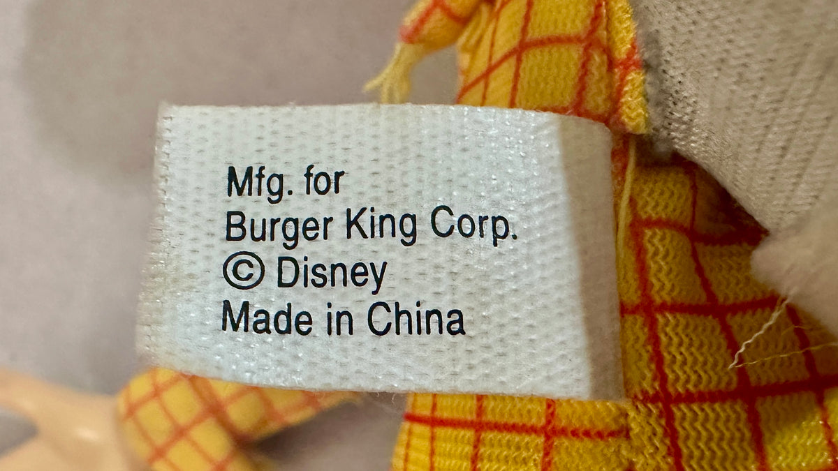 1995 Burger Kind Woody Toy Story Plush Toy CS492026