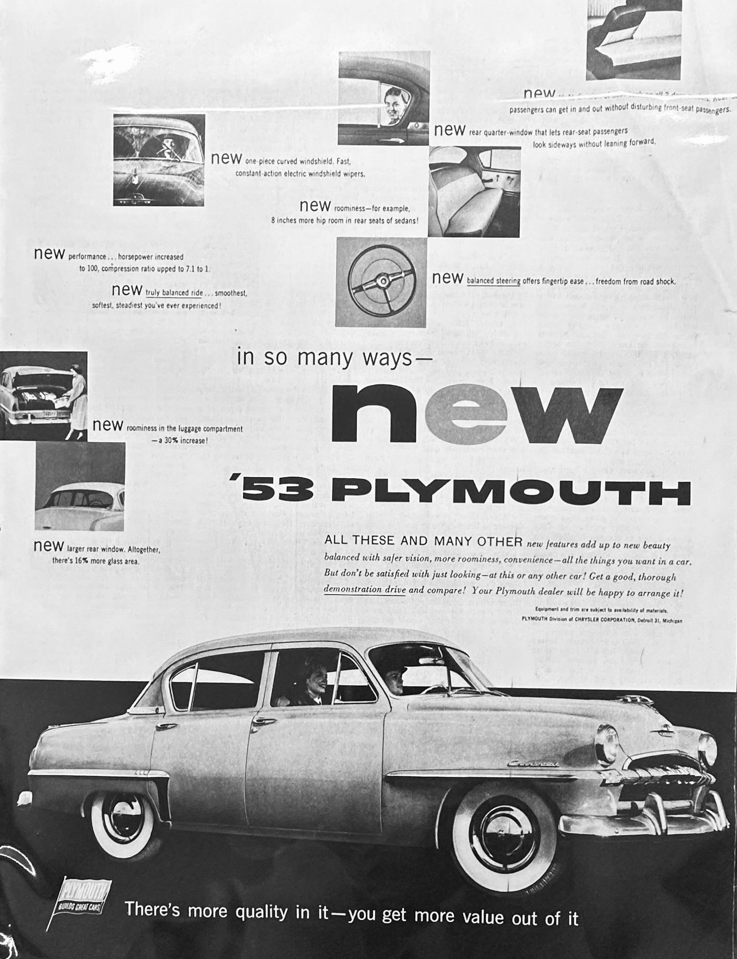 1953 Plymouth Cranbrook Magazine Ad