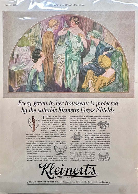 1924 Ladies Fashion Patterns - Kleinert's Dress Shields - Vintage Ads