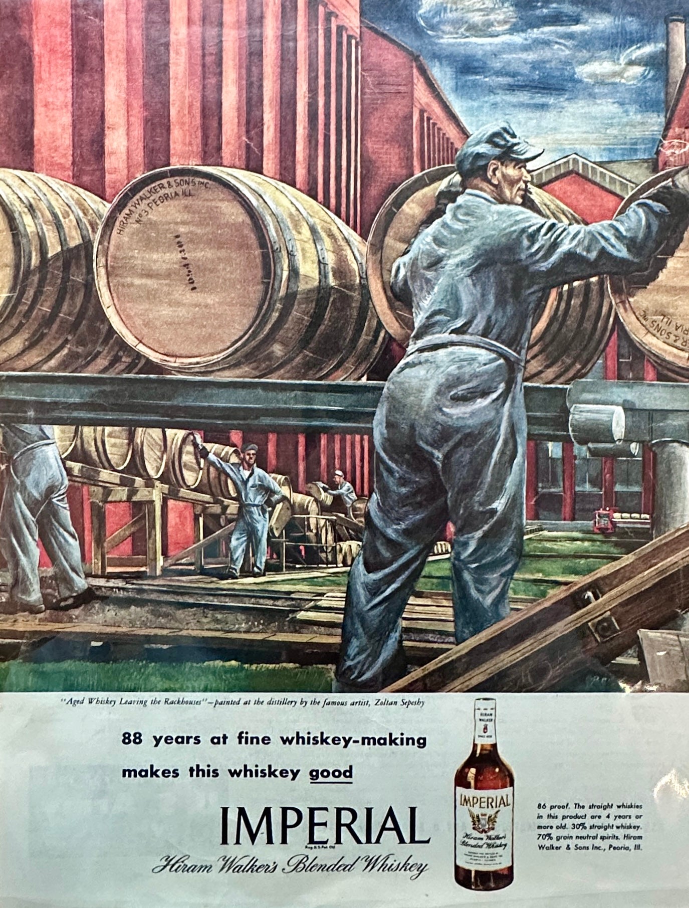 1946 Hiram Walker's Imperial Blended Whiskey & Army Recruitment Advertisements