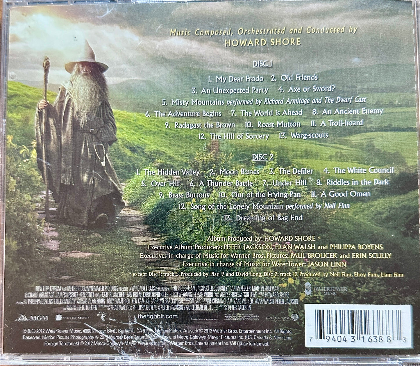 2012 Original Soundtrack from the epic Movie the Hobbit 2- Disc CD