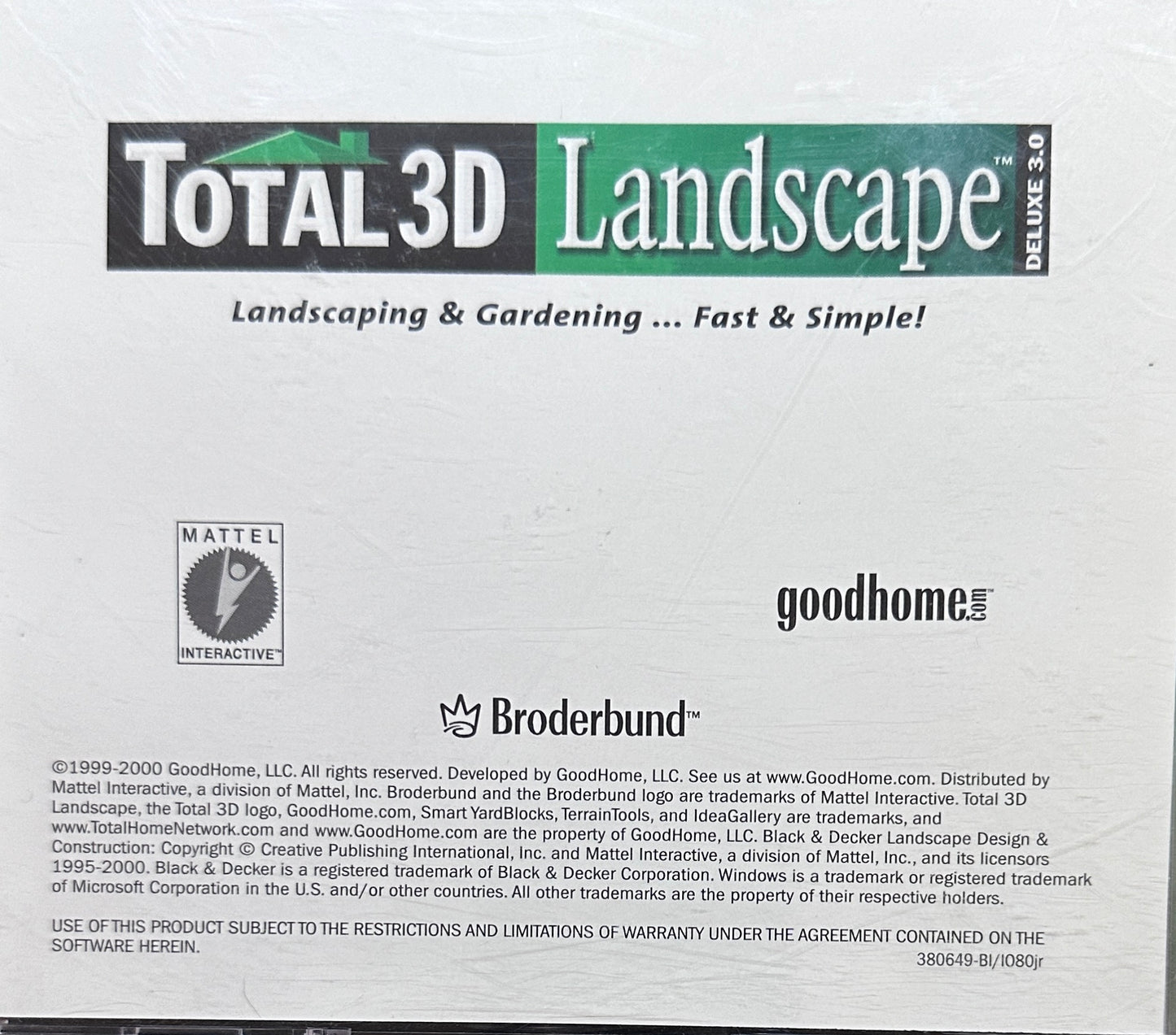 1999 - 2000 Total 3D Landscape Deluxe 3.0 WIN 95/98 Software 5 Disc Set