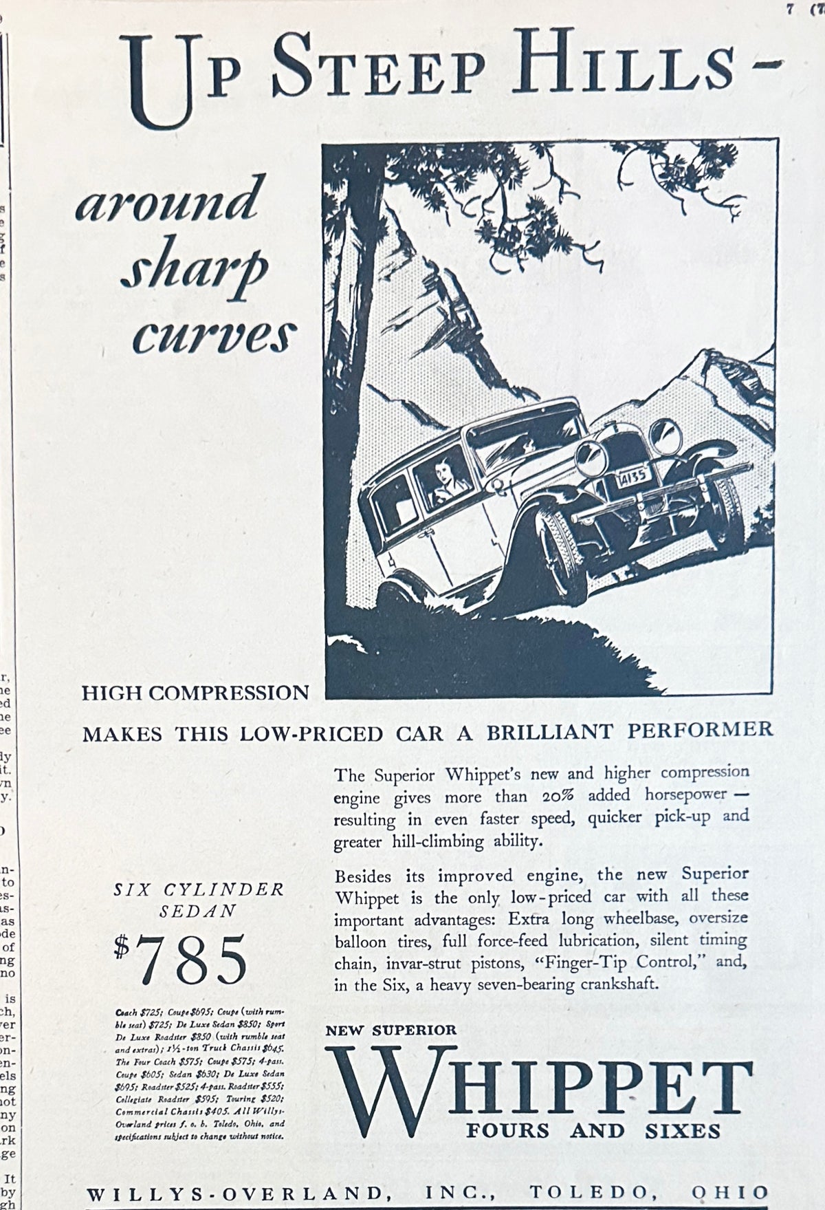 1929 Willys-Overland Whippet Up Steep Hills - Ad #2409