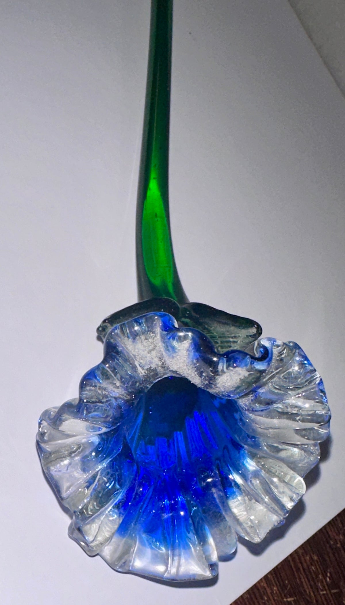 (5) Heavy Hand Blown Flower (3 Stems) And 2 (Buds) Home Decor CS402026
