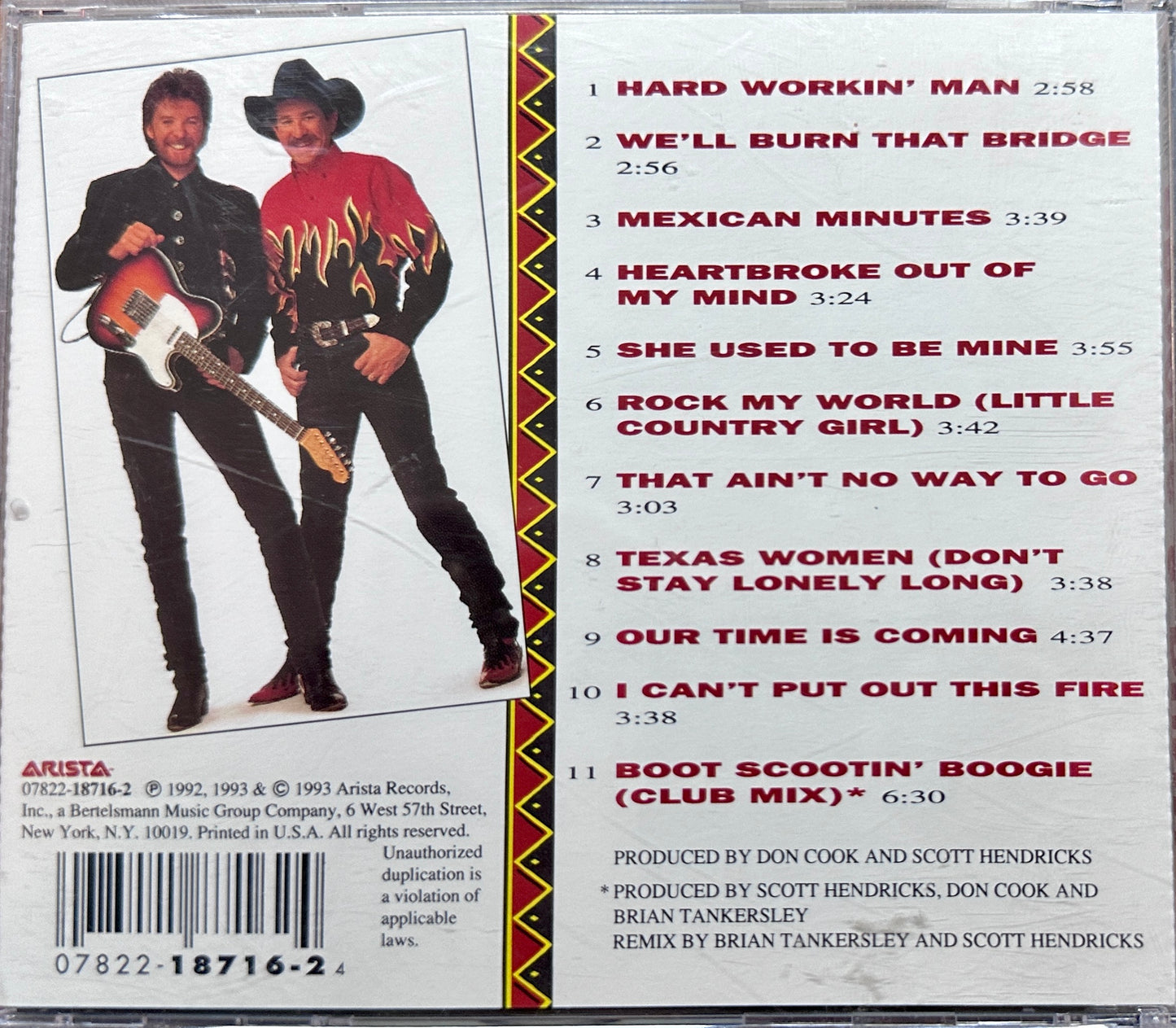 1993 Arista Records Brooks & Dunn Hard Working Man CD