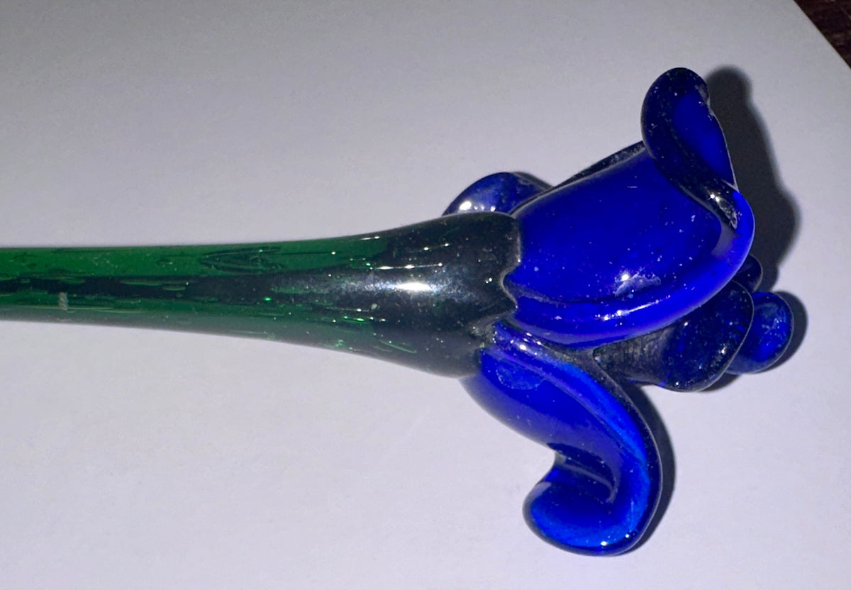 (5) Heavy Hand Blown Flower (3 Stems) And 2 (Buds) Home Decor CS402026