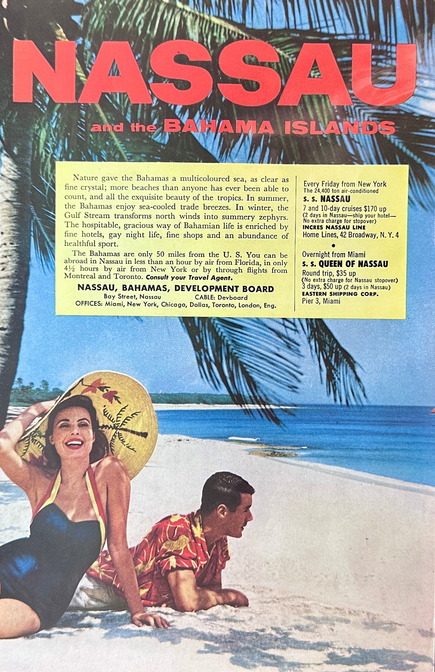 1956 Nassau, Bahama Islands & American Fore Life Insurance Ads