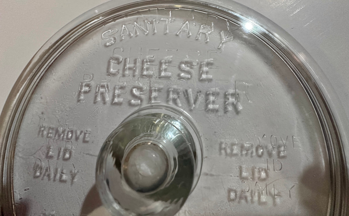 1930 - 1950 Heavy Glass Cheese Preserver Lidded Dish CS422026