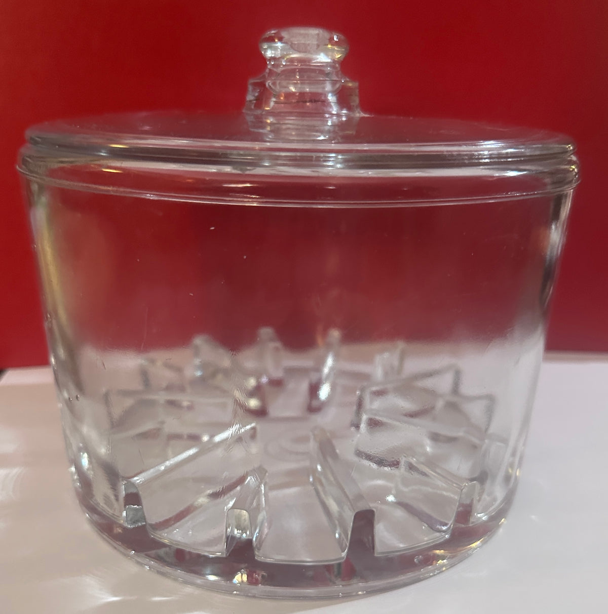 1930 - 1950 Heavy Glass Cheese Preserver Lidded Dish CS422026