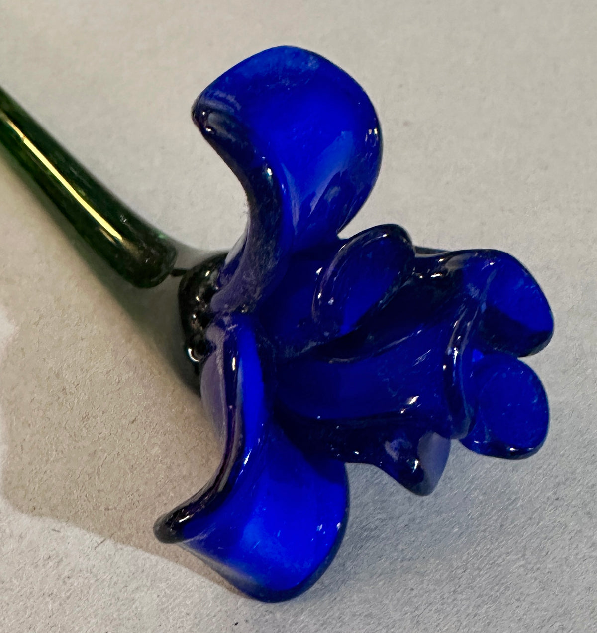 (5) Heavy Hand Blown Flower (3 Stems) And 2 (Buds) Home Decor CS402026