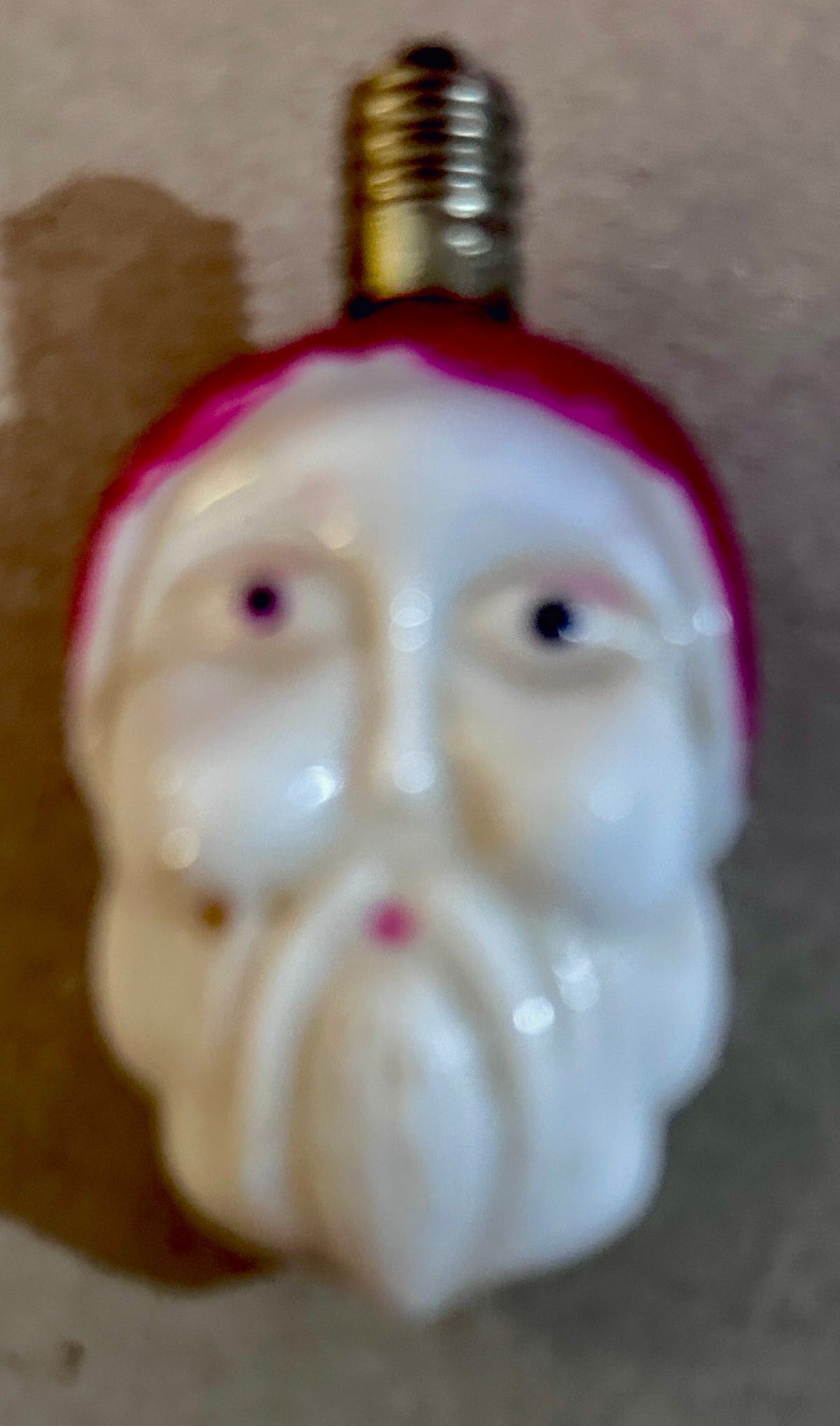 1920-1930 Vintage figural milk glass Santa Claus Christmas light bulb CS542026